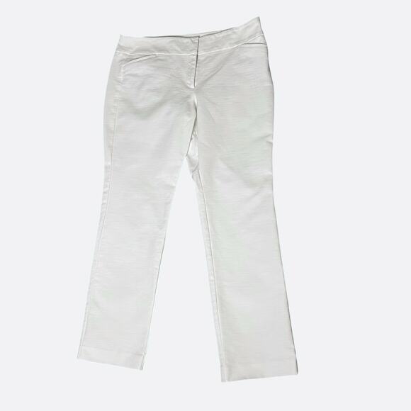 Ann Taylor Factory Signature Pants Womens 14 White Cotton Blend Stretch - Picture 3 of 12